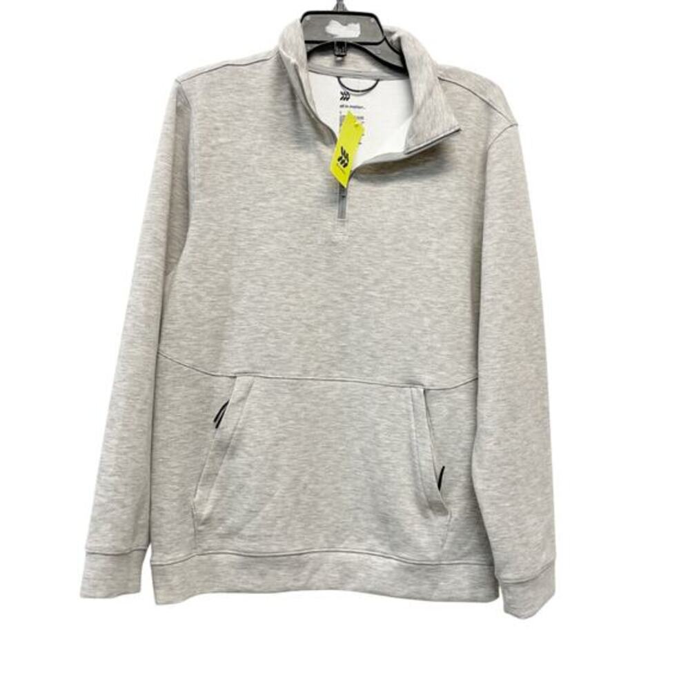 All‎ In Motion Men's Quarter Zip Fleece Sweatshirt Heather Gray Size Small
